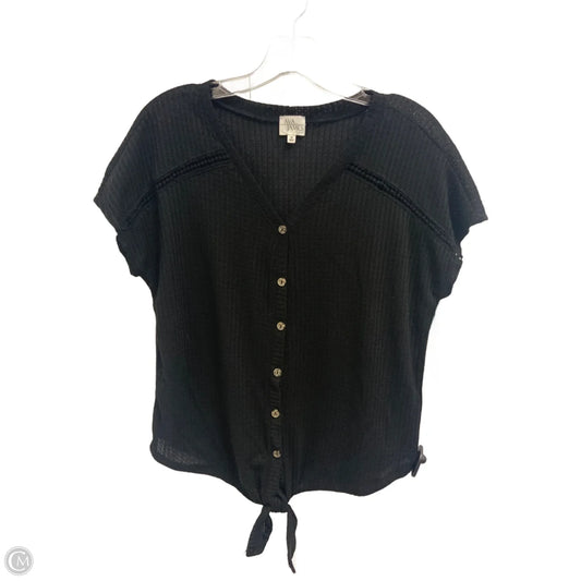 Top Short Sleeve Basic By Ava James In Black, Size: M