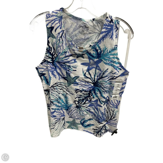 Top Sleeveless By Coral Bay In Blue & White, Size: Mp