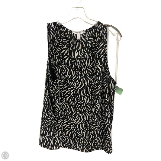 Top Sleeveless By Nine West In Black & White, Size: Xl