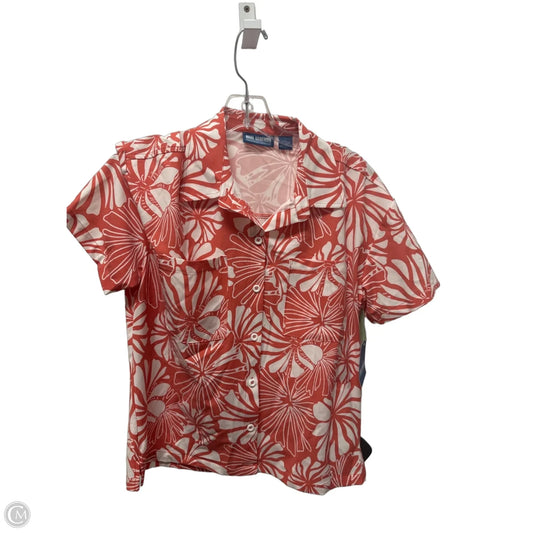 Athletic Top Short Sleeve By Reel Legends In Red & White, Size: S