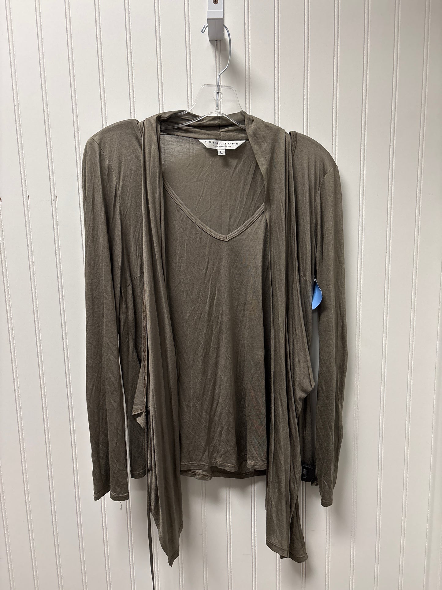 Top Long Sleeve Basic By Trina Turk In Green, Size: L