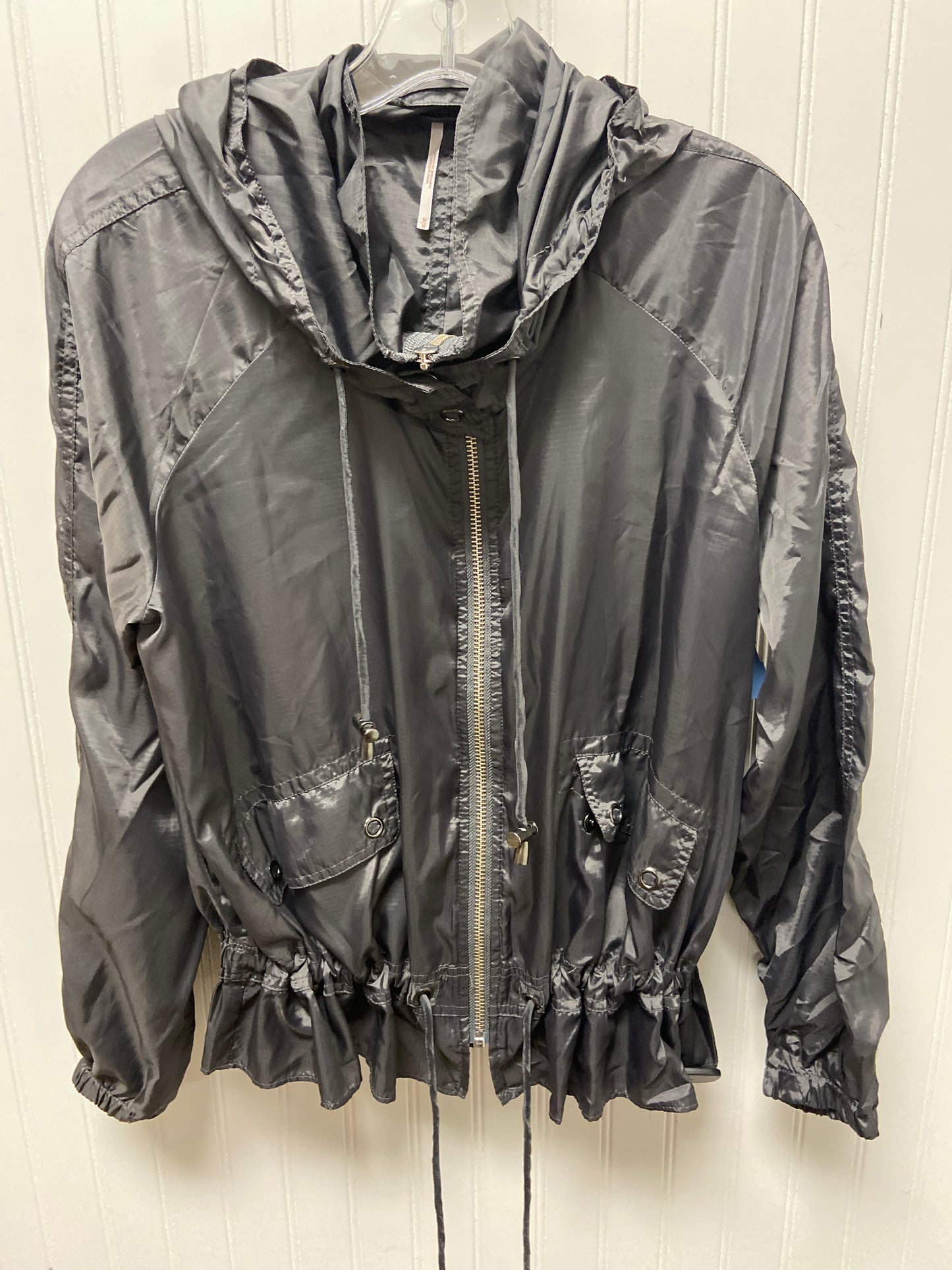 Jacket Windbreaker By Free People In Grey, Size: M