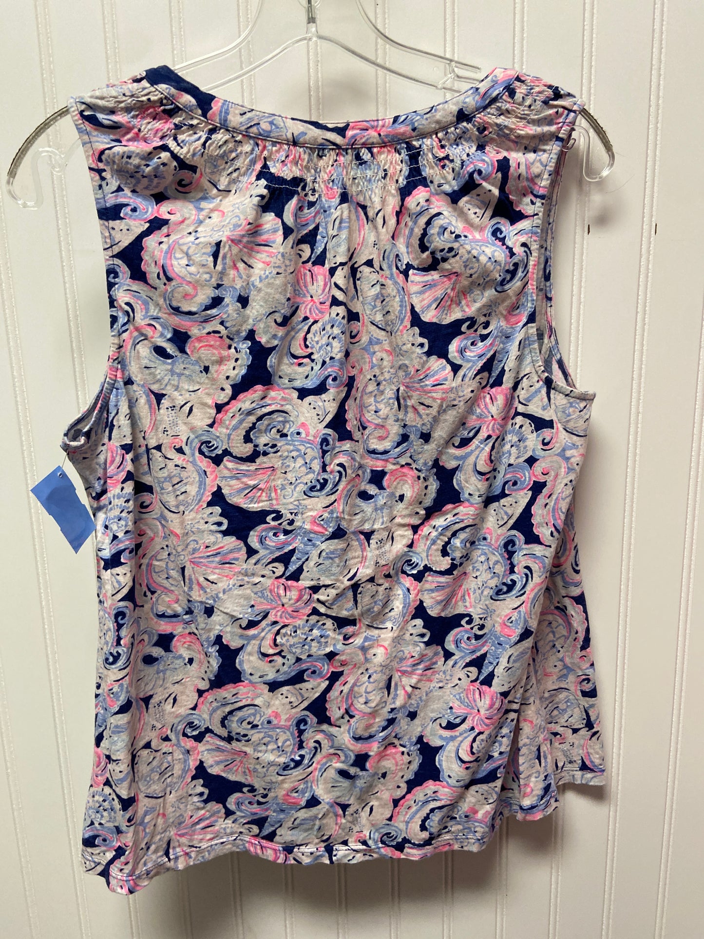 Top Sleeveless Designer By Lilly Pulitzer In Blue & Pink, Size: L