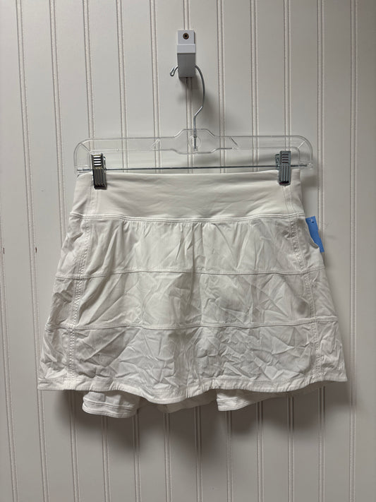 Athletic Skort By Lululemon In White, Size: Xs