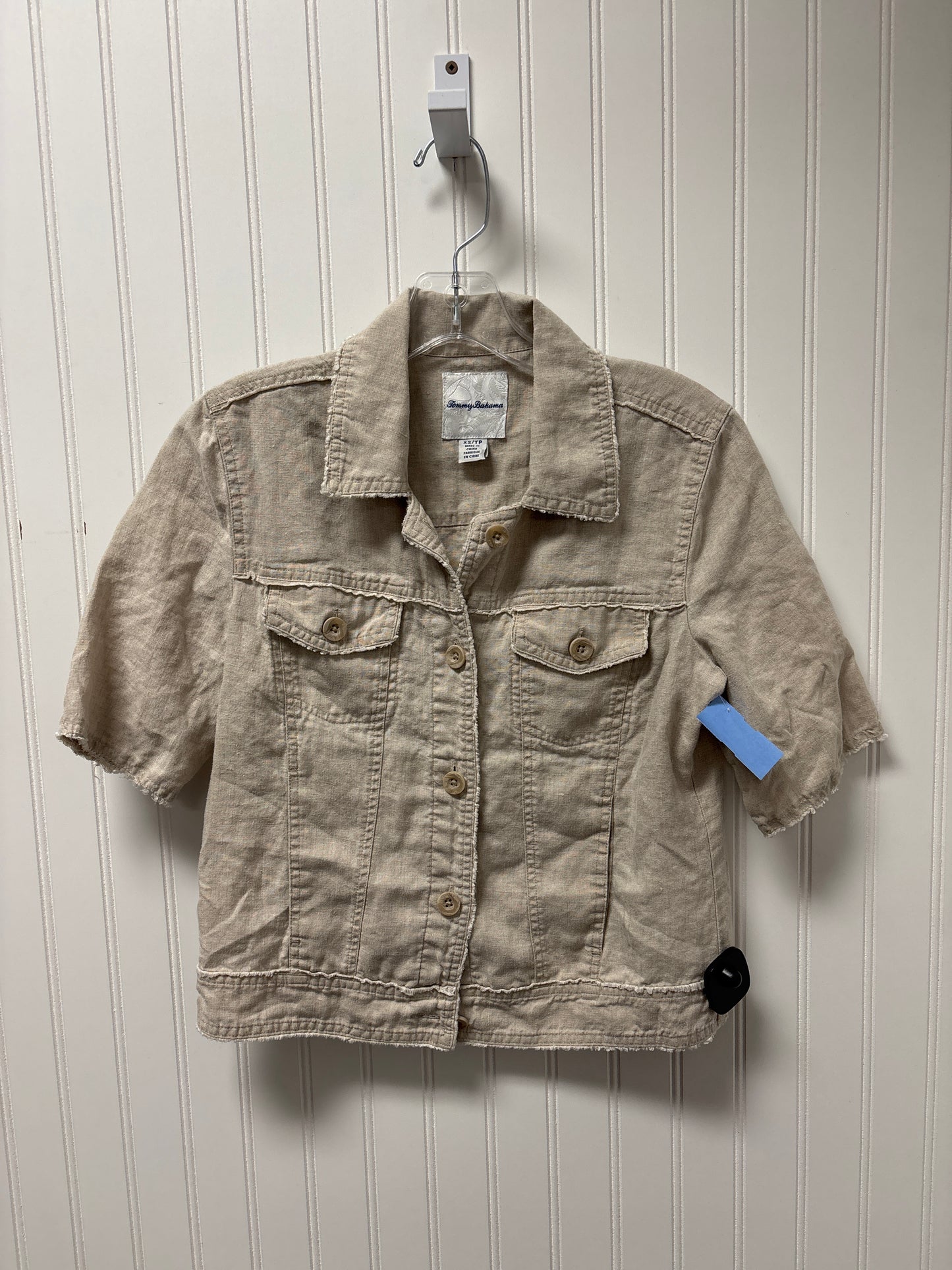 Jacket Shirt By Tommy Bahama In Beige, Size: Xs