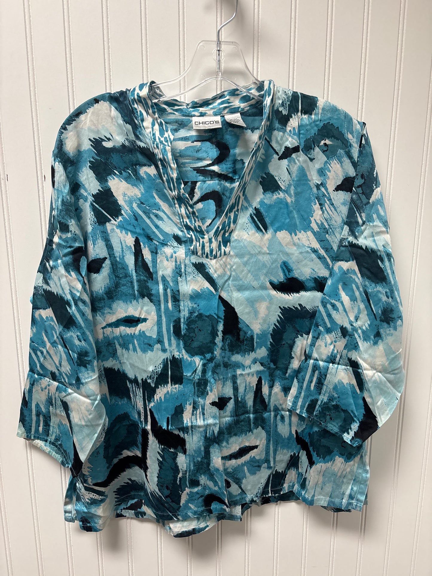 Top Long Sleeve By Chicos In Blue, Size: L