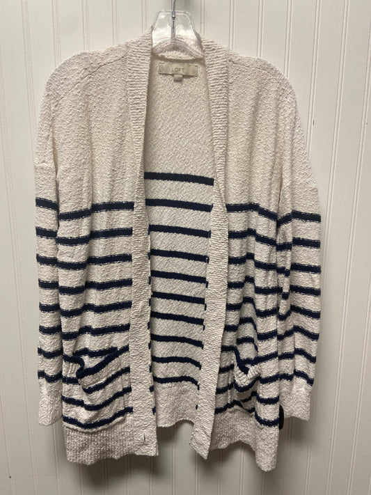 Cardigan By Loft In Blue & White, Size: L