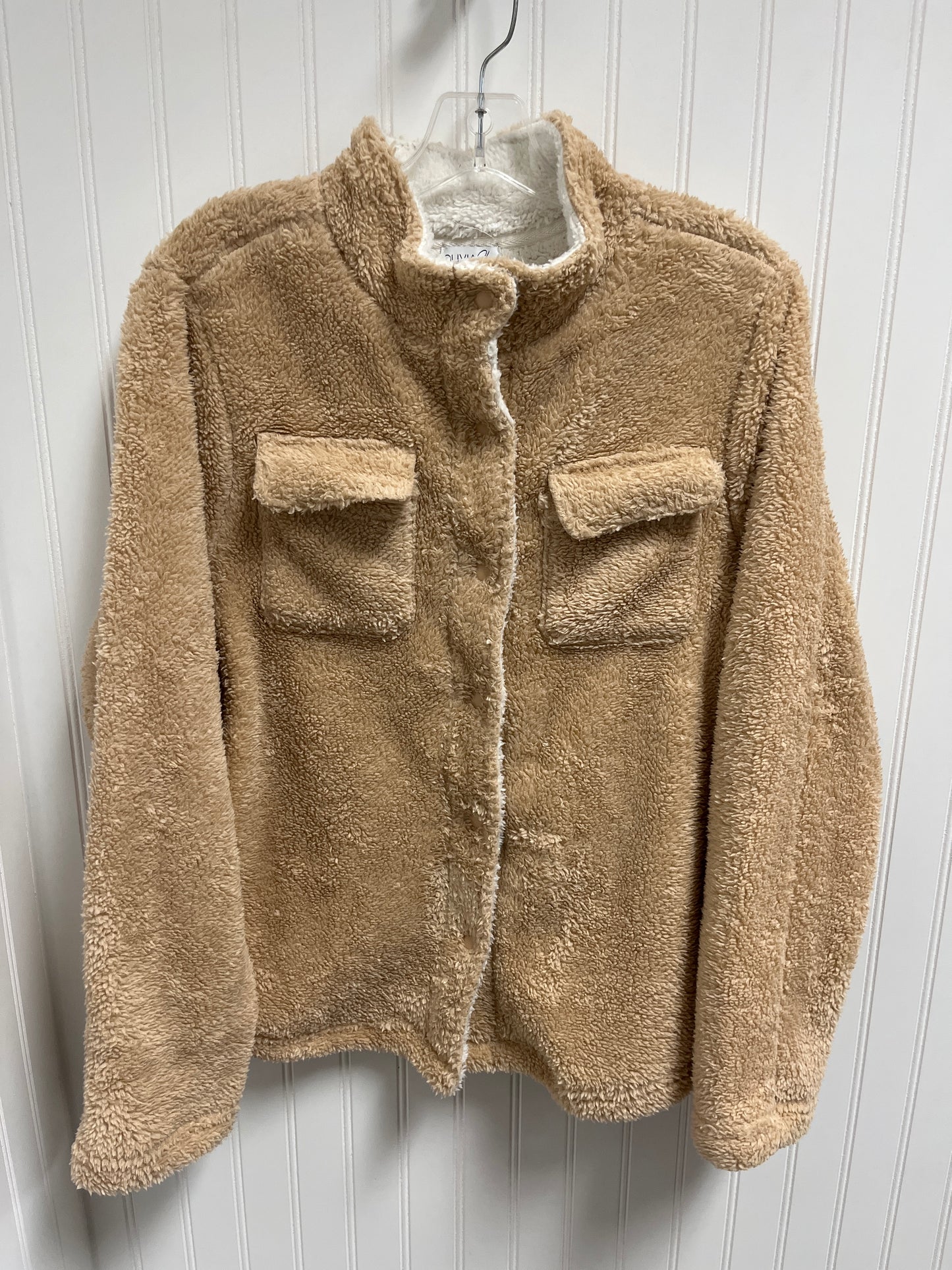 Coat Faux Fur & Sherpa By Olivia Sky In Tan, Size: Xl