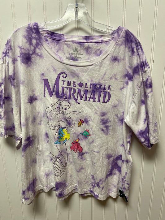 Top Short Sleeve By Disney Store In Purple & White, Size: Xl