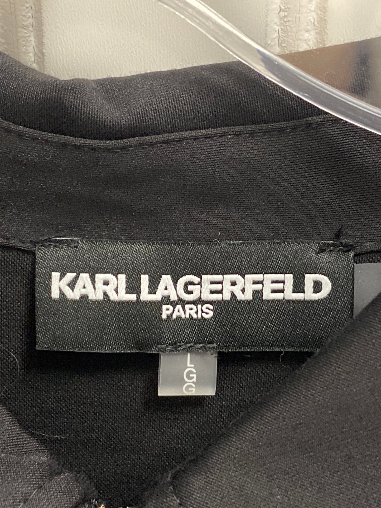 Dress Designer By Karl Lagerfeld In Black, Size: L