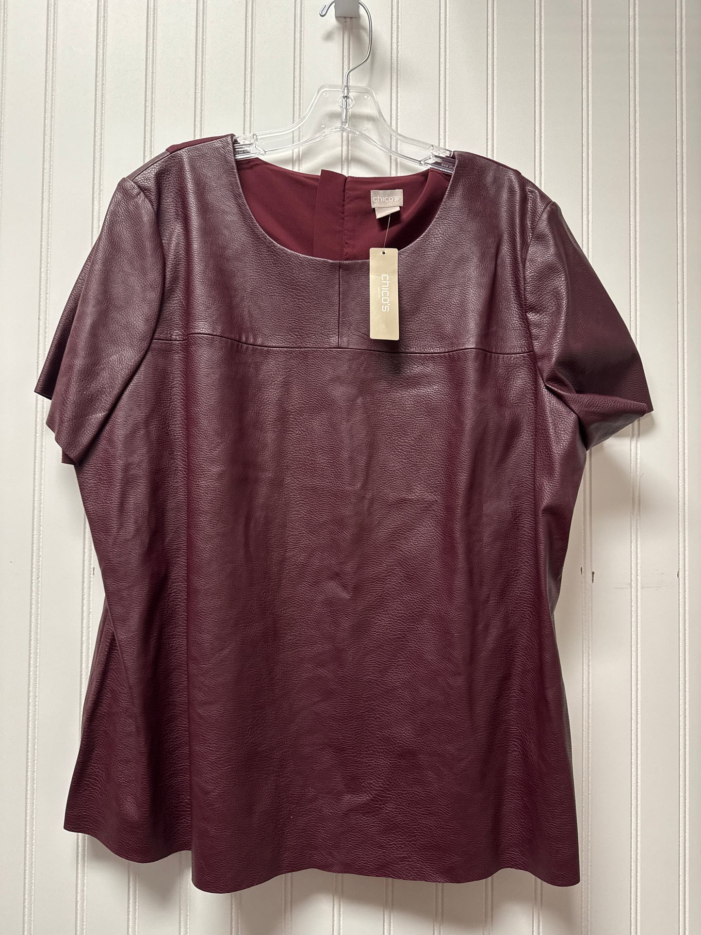 Top Short Sleeve By Chicos In Red, Size: Xl