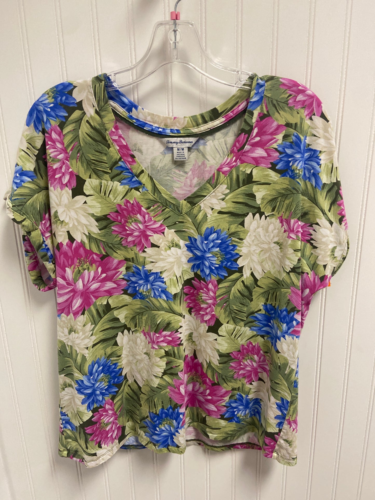 Top Short Sleeve By Tommy Bahama In Floral Print, Size: M