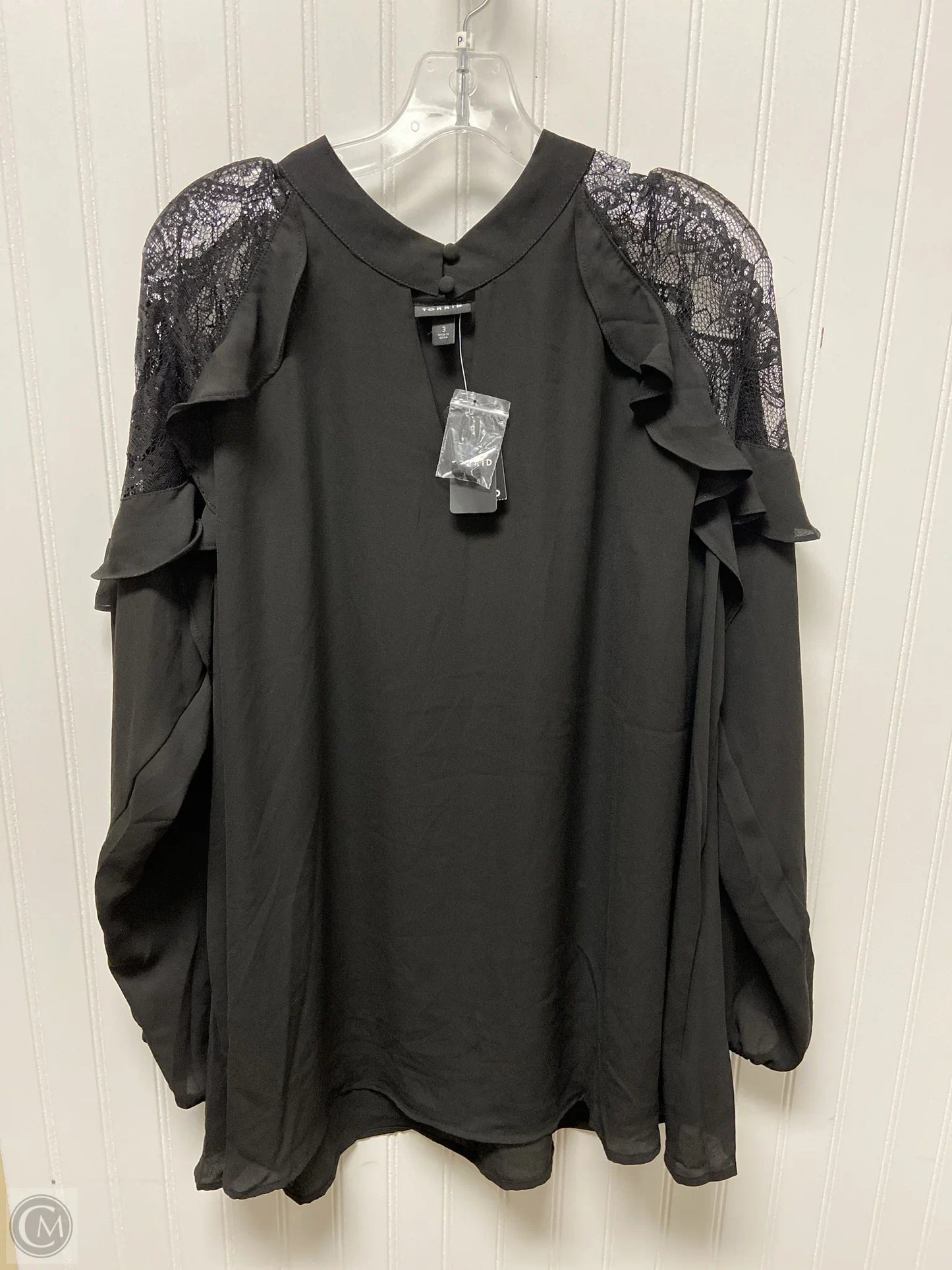 Top Long Sleeve By Torrid In Black, Size: 3x