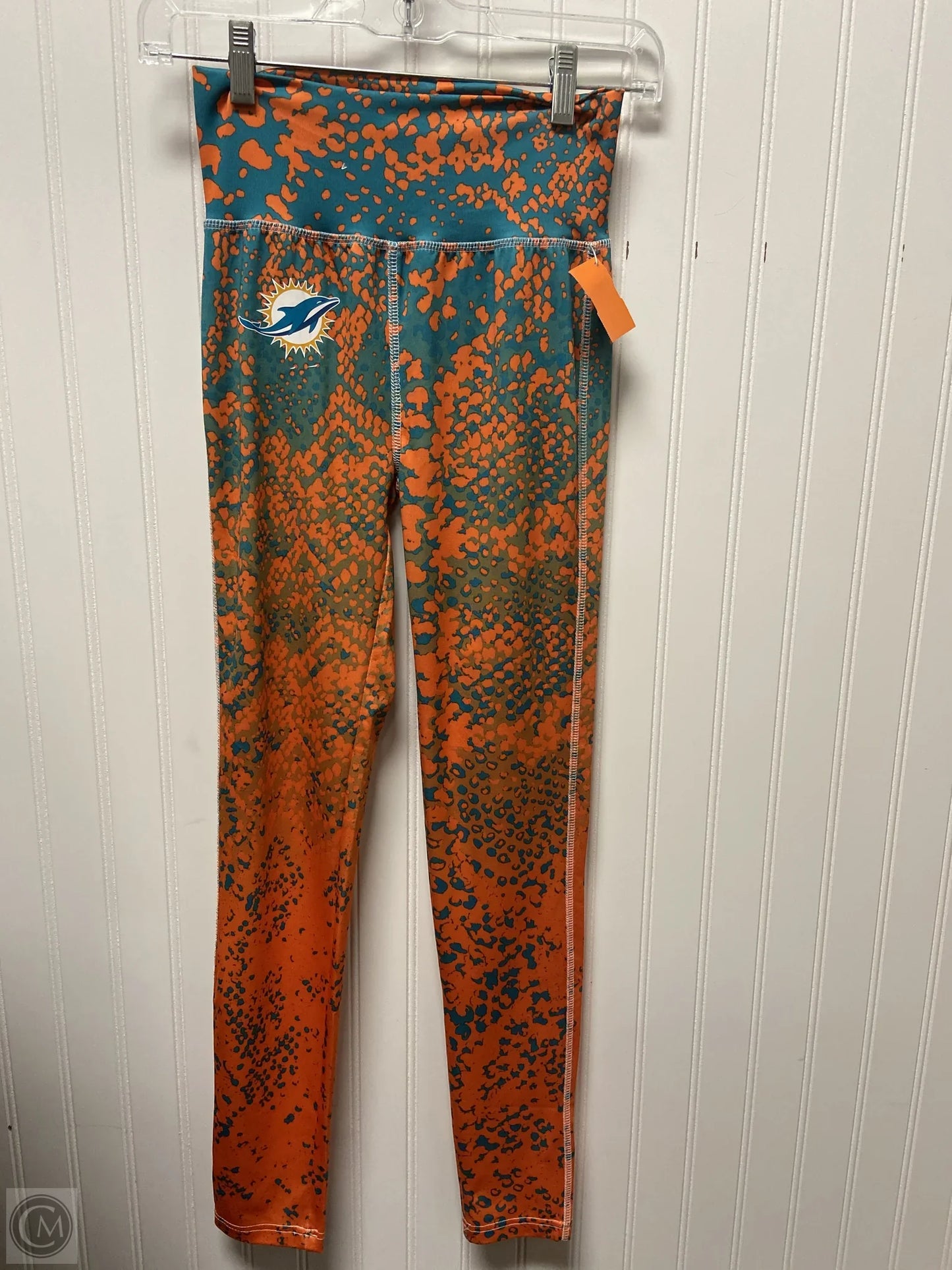 Athletic Leggings By Majestic In Green & Orange, Size: Xs