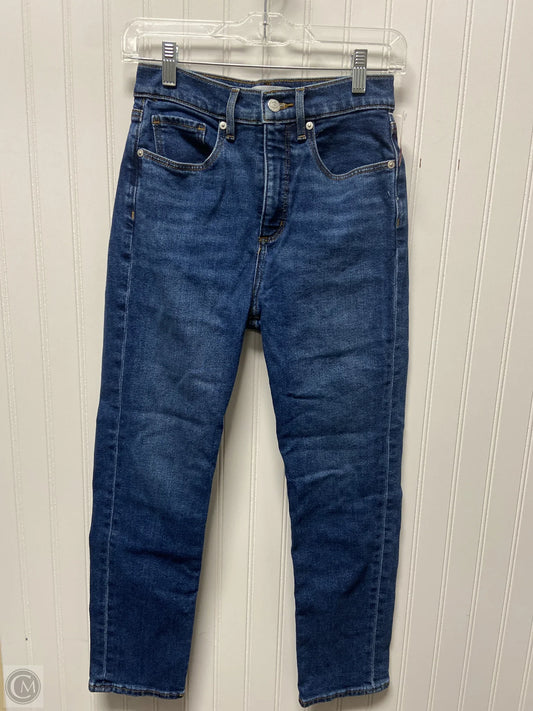 Jeans Straight By Loft In Blue Denim, Size: 0