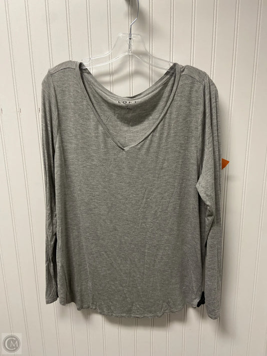 Top Long Sleeve Basic By Loft In Grey, Size: Xl