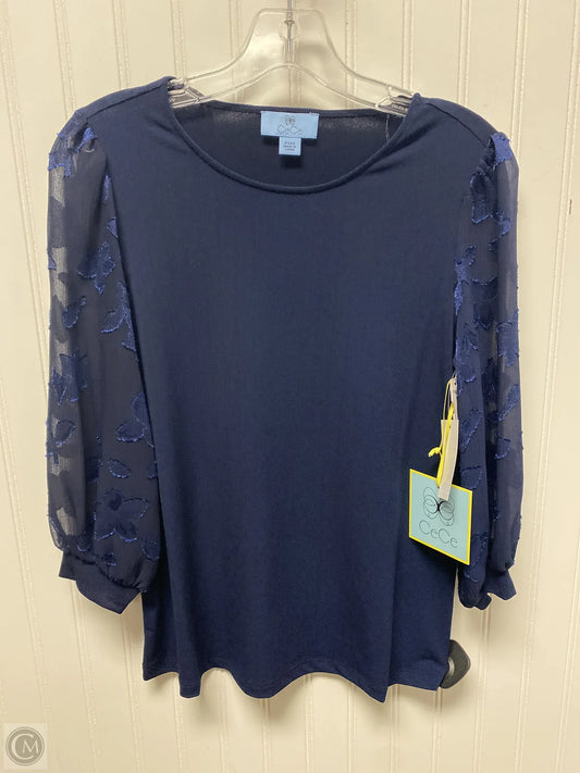 Top Long Sleeve By Cece In Navy, Size: Xxsp