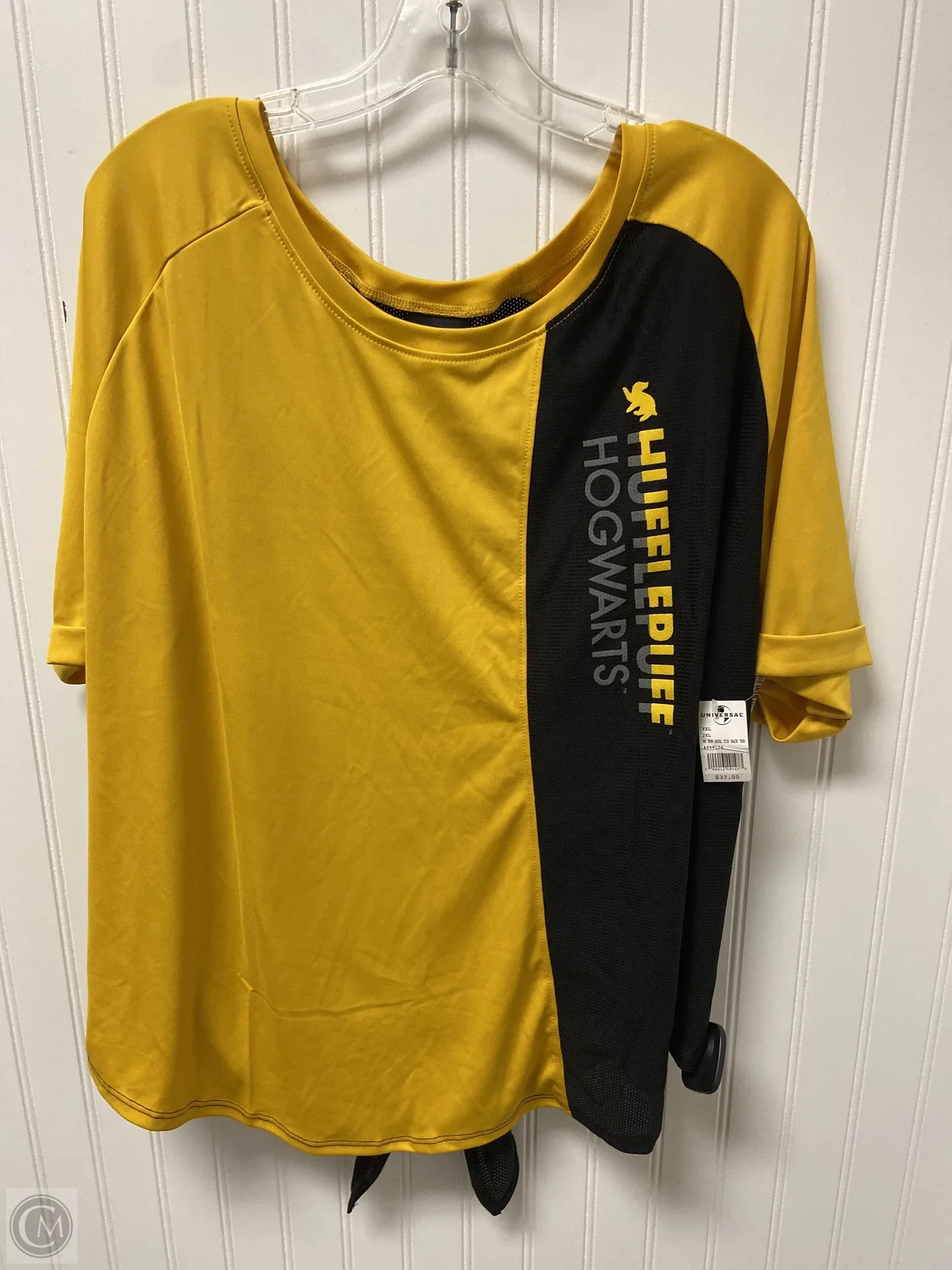 Top Short Sleeve By Clothes Mentor In Black & Yellow, Size: 2x