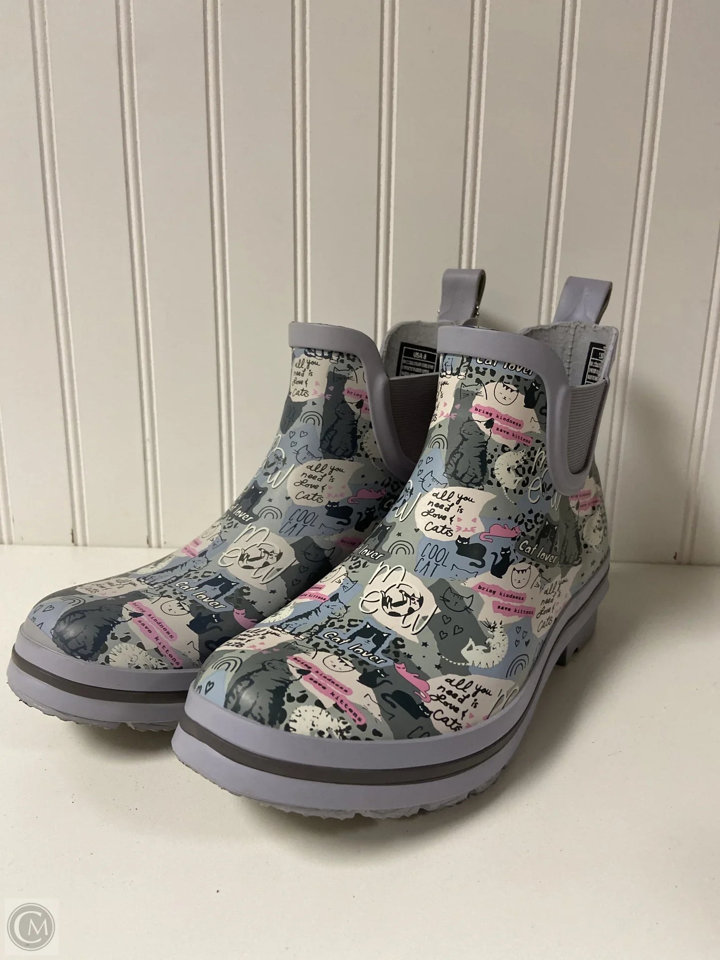 Boots Rain By Bobs In Grey & Pink, Size: 8