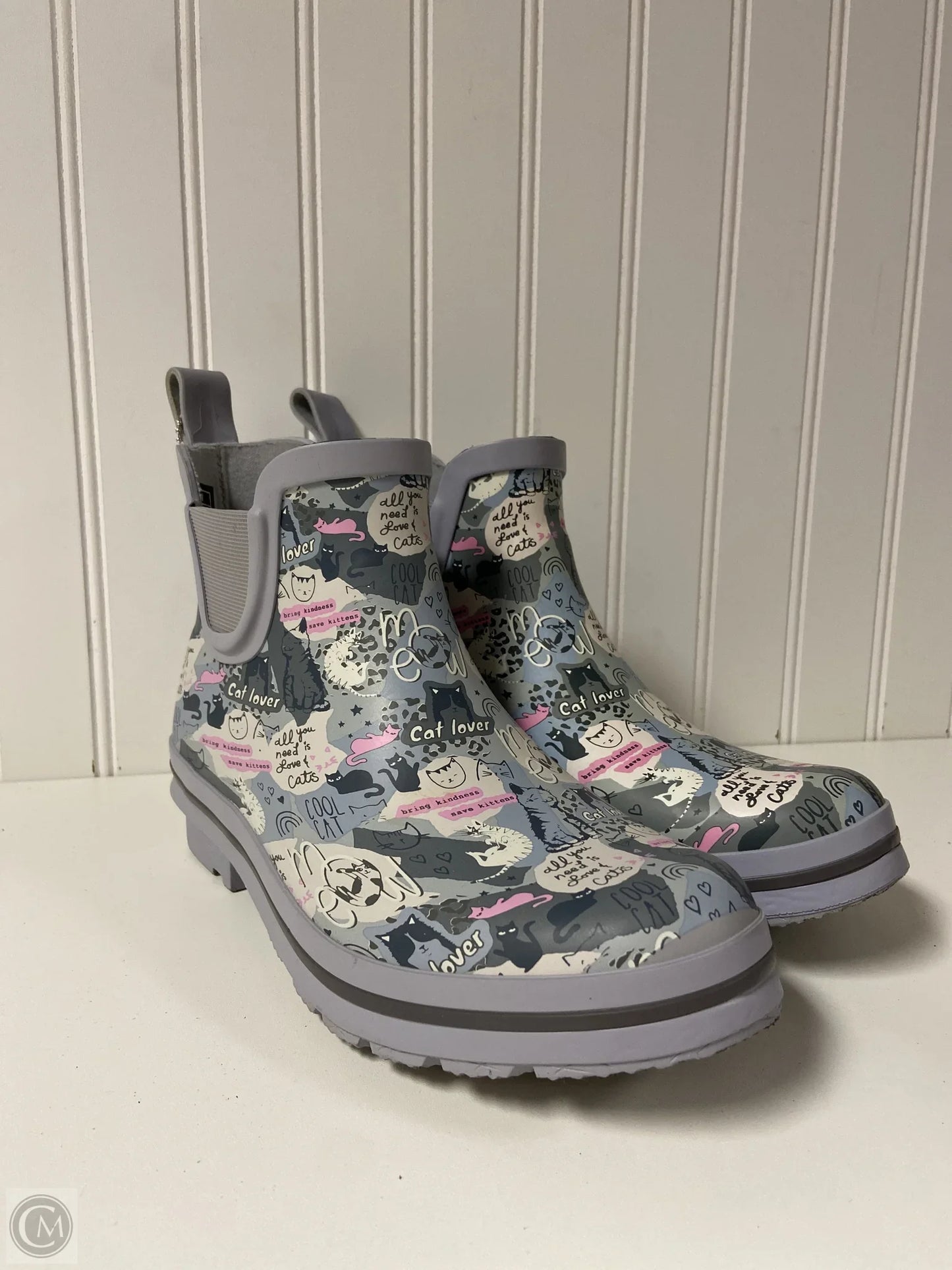 Boots Rain By Bobs In Grey & Pink, Size: 8