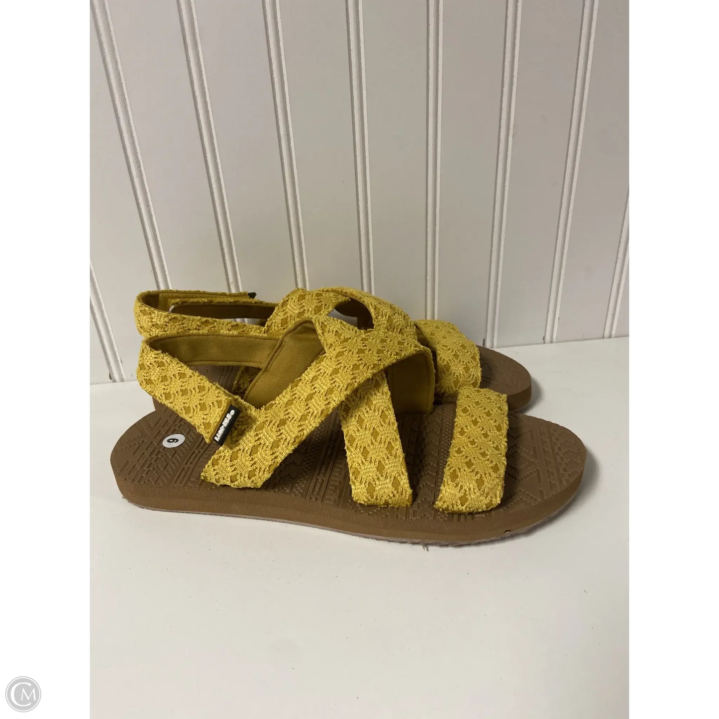 Sandals Flats By Clothes Mentor In Yellow, Size: 9