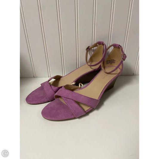 Sandals Heels Wedge By Ann Taylor In Purple, Size: 7