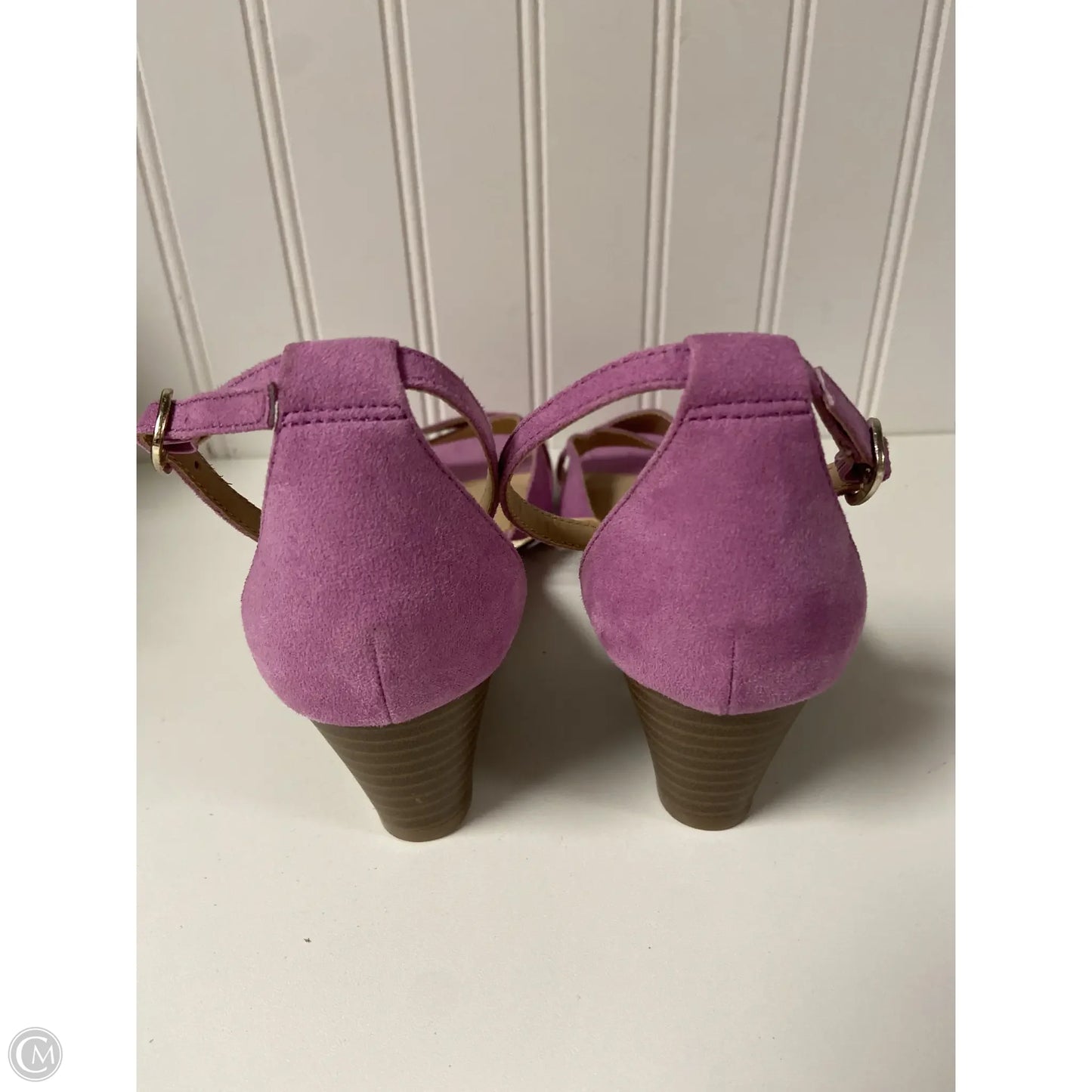 Sandals Heels Wedge By Ann Taylor In Purple, Size: 7