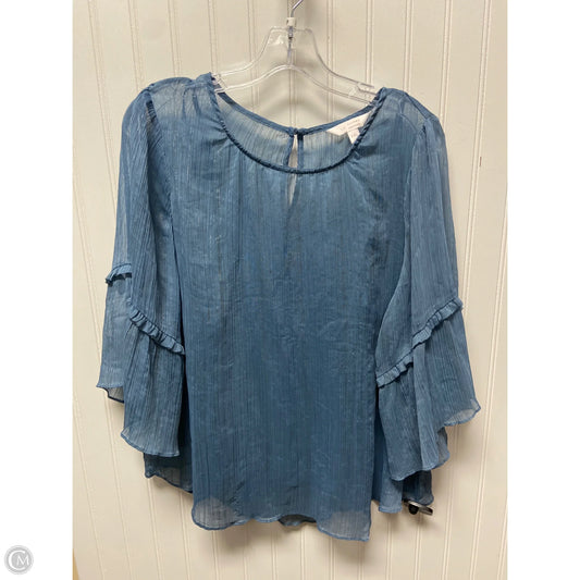 Top Long Sleeve By Lc Lauren Conrad In Blue, Size: 1x