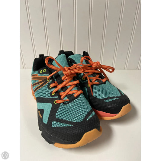 Shoes Athletic By Merrell In Green & Orange, Size: 7.5