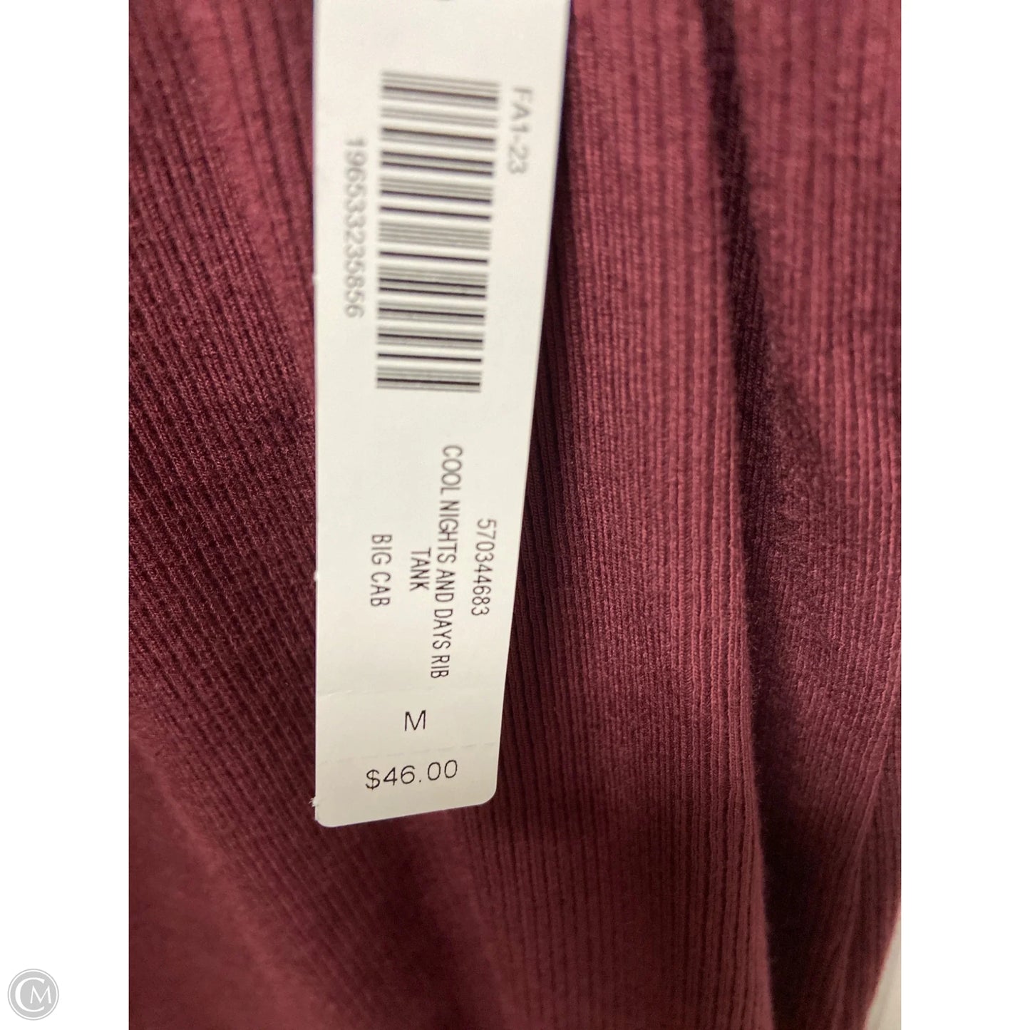 Top Sleeveless Basic By Soma In Maroon, Size: M