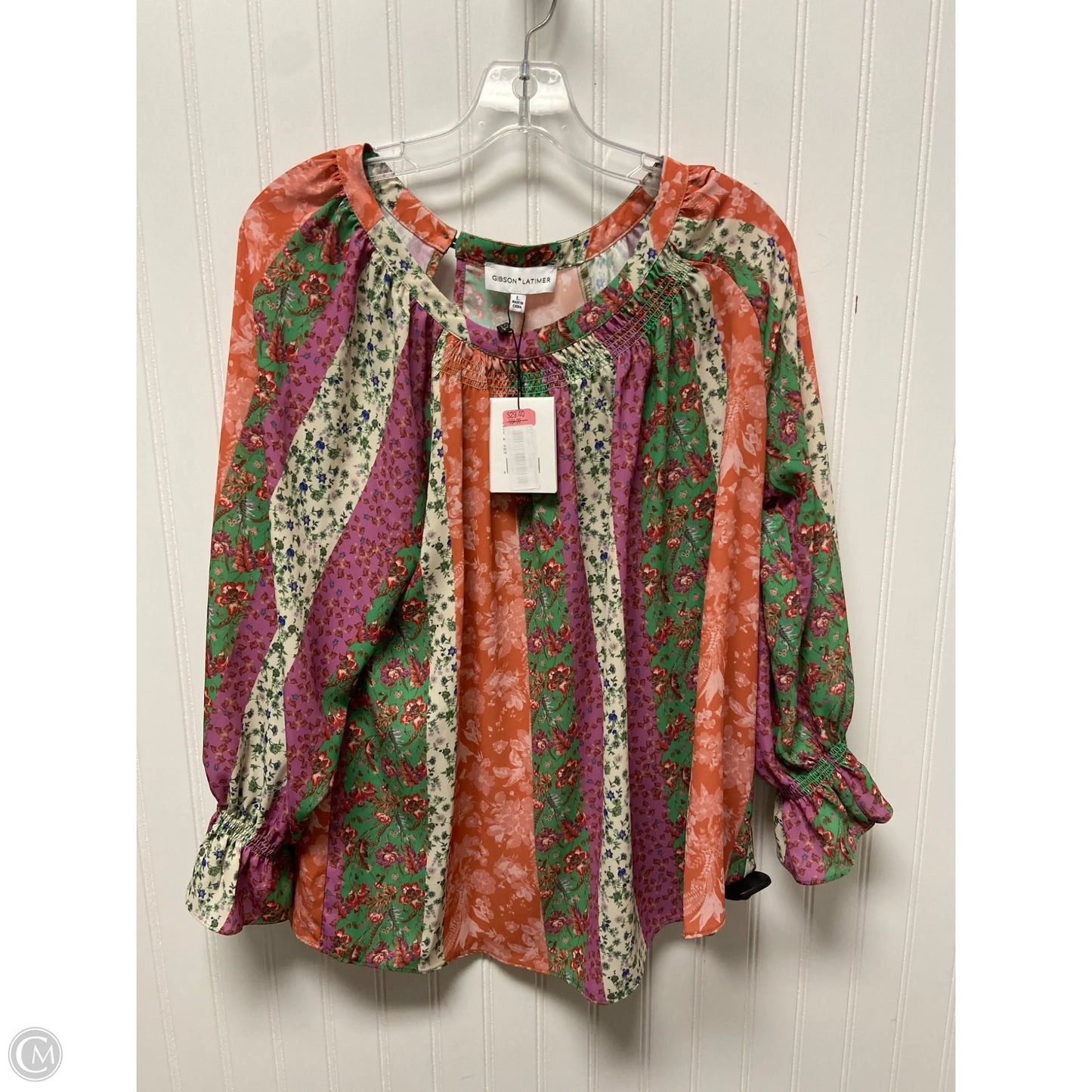 Top Long Sleeve By Gibson And Latimer In Multi-colored, Size: L