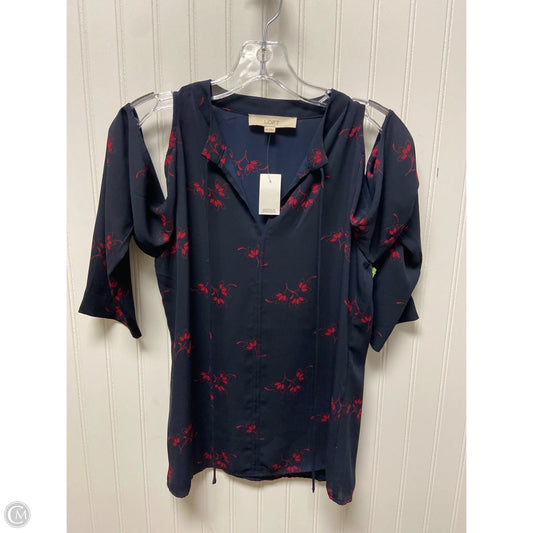 Top Long Sleeve By Loft In Navy, Size: Xxs