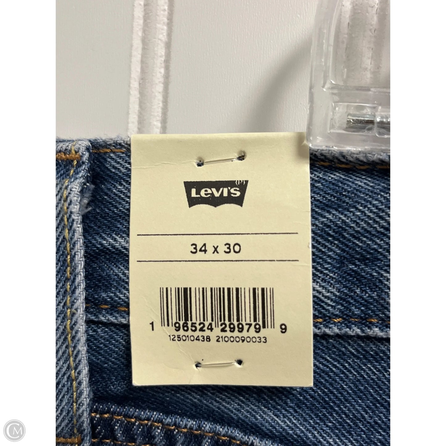 Jeans Straight By Levis In Blue Denim, Size: 18