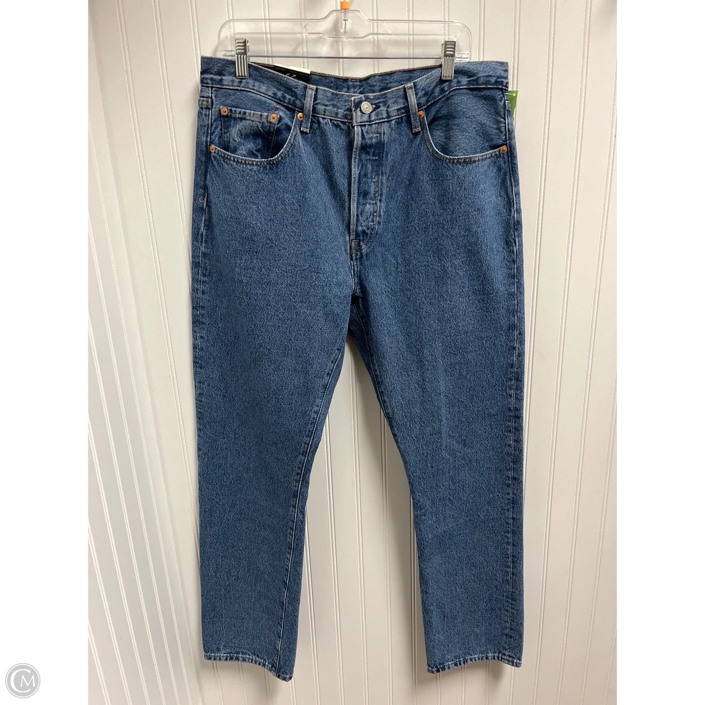 Jeans Straight By Levis In Blue Denim, Size: 16