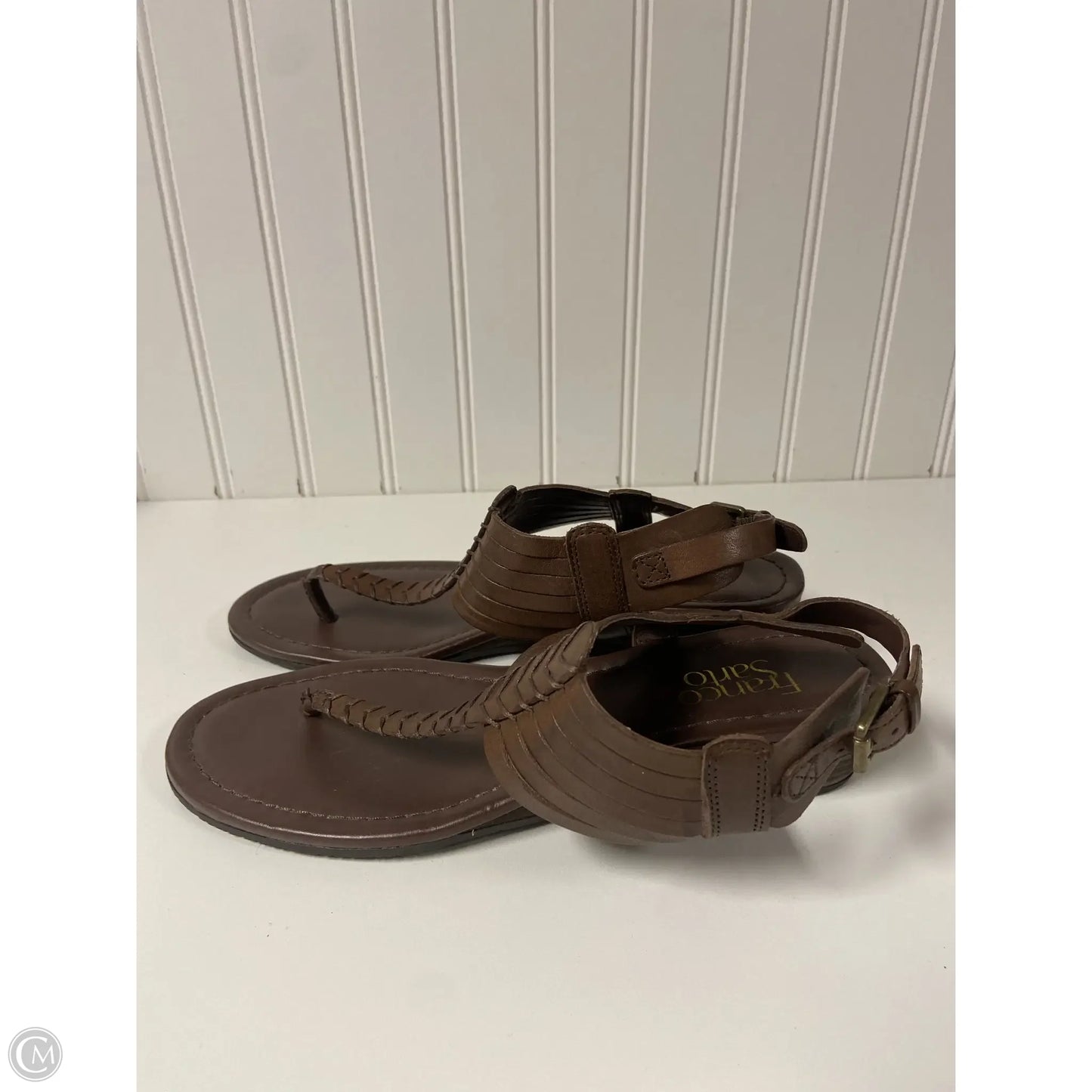 Sandals Heels Wedge By Franco Sarto In Brown, Size: 8