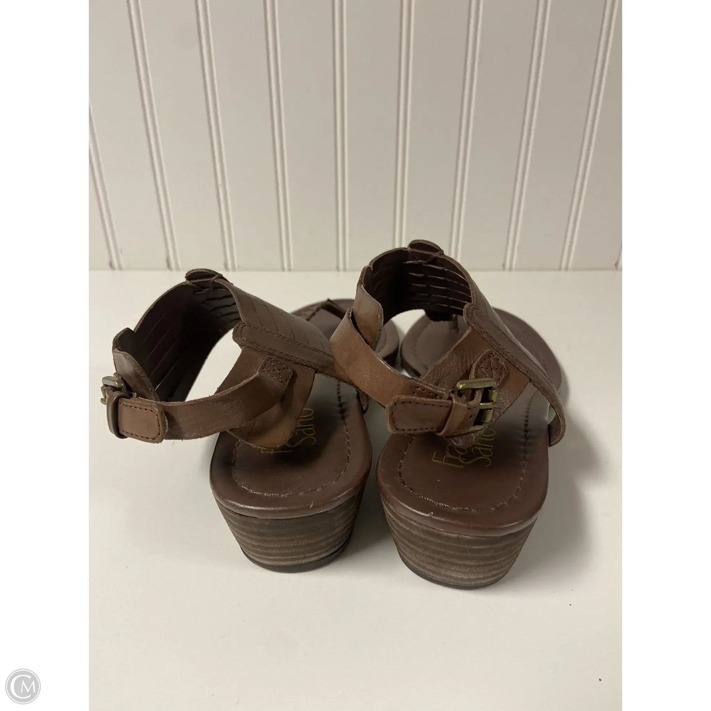 Sandals Heels Wedge By Franco Sarto In Brown, Size: 8