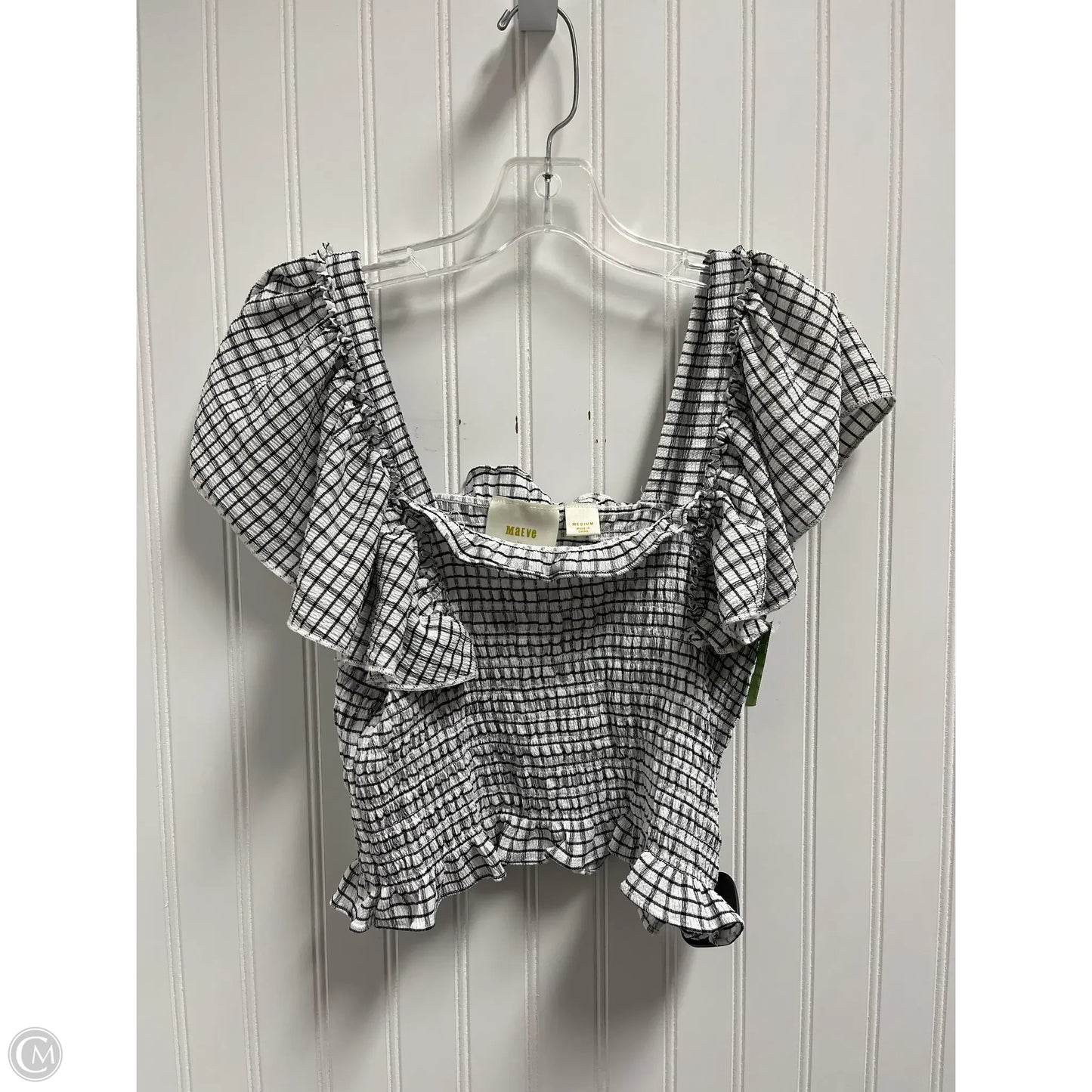 Top Sleeveless By Maeve In Black & White, Size: M