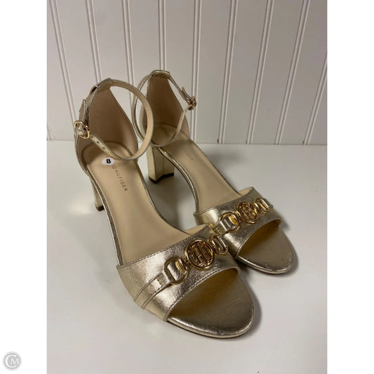 Sandals Heels Block By Tommy Hilfiger In Gold, Size: 8