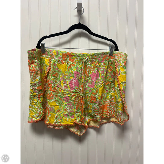 Shorts Designer By Lilly Pulitzer In Green & Yellow, Size: 3x