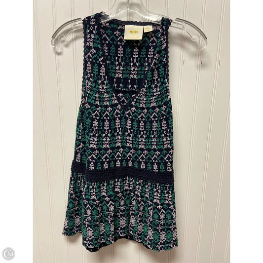 Top Sleeveless By Maeve In Blue & Green, Size: Xs