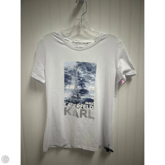 Top Short Sleeve Designer By Karl Lagerfeld In White, Size: Sp
