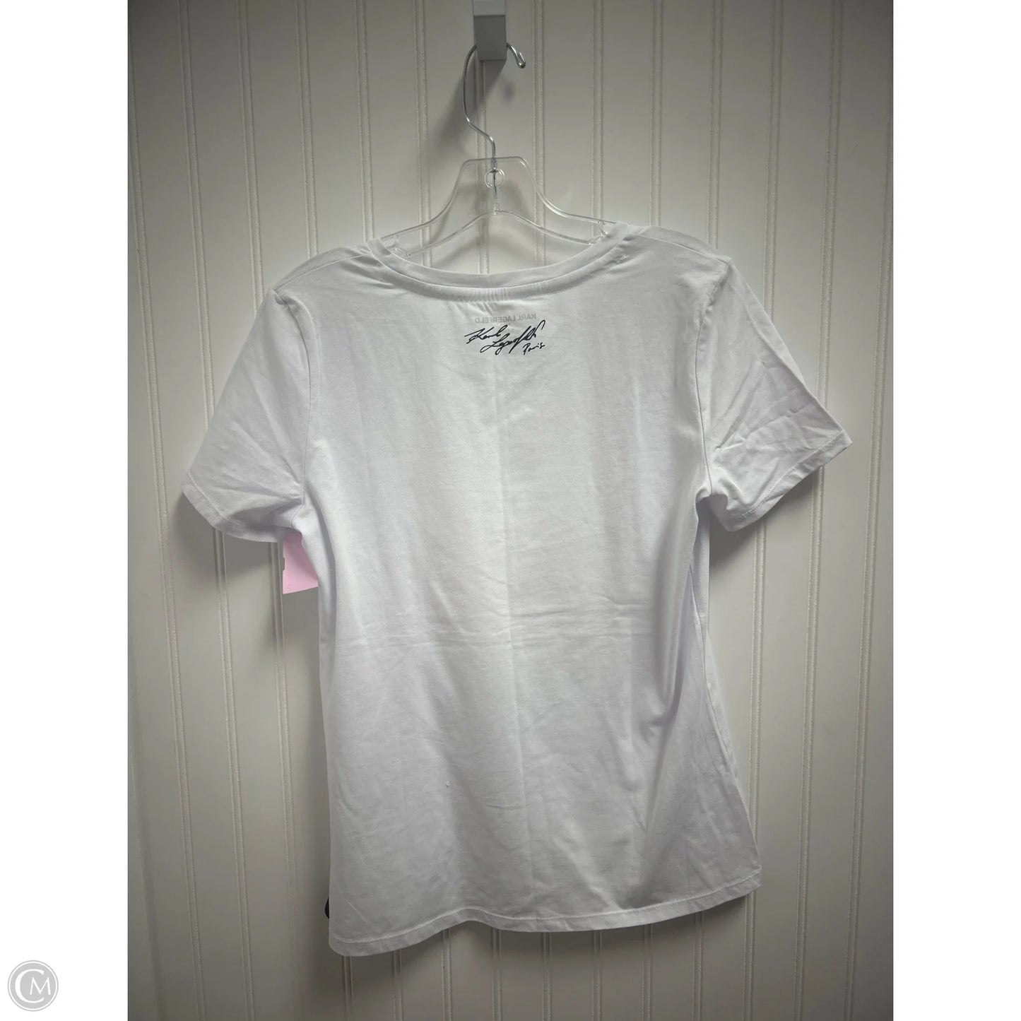 Top Short Sleeve Designer By Karl Lagerfeld In White, Size: Sp