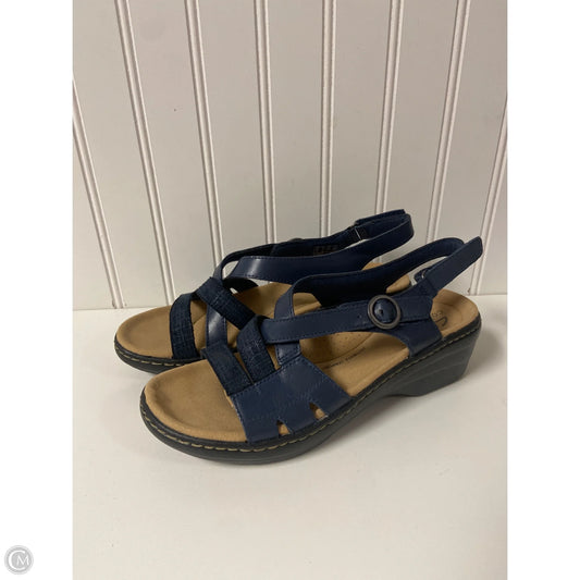 Sandals Heels Wedge By Clarks In Navy, Size: 7