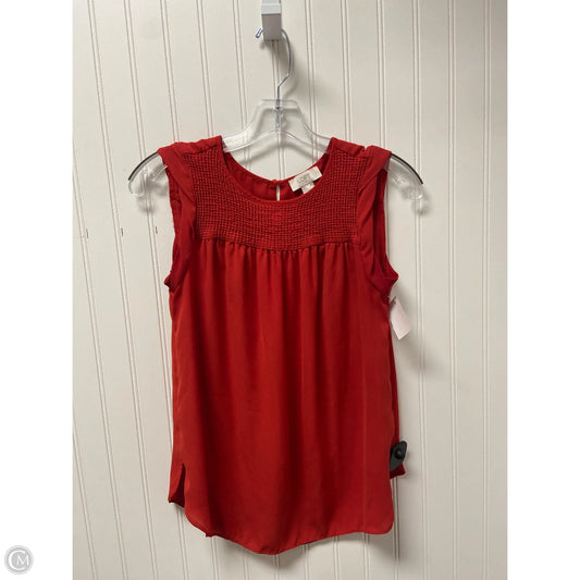 Top Sleeveless By Loft In Red, Size: S