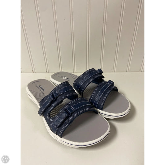 Sandals Flats By Clarks In Navy, Size: 8