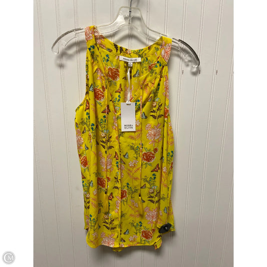 Top Sleeveless By Rose And Olive In Yellow, Size: M