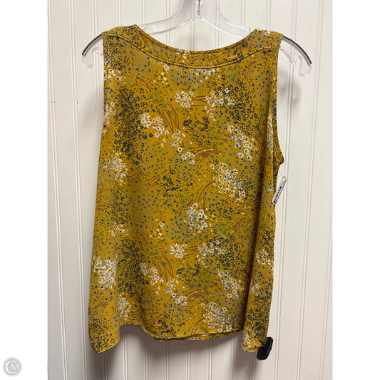 Top Sleeveless By Loft In Yellow, Size: M