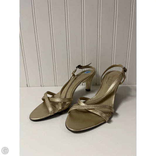Sandals Heels Kitten By Talbots In Gold, Size: 6