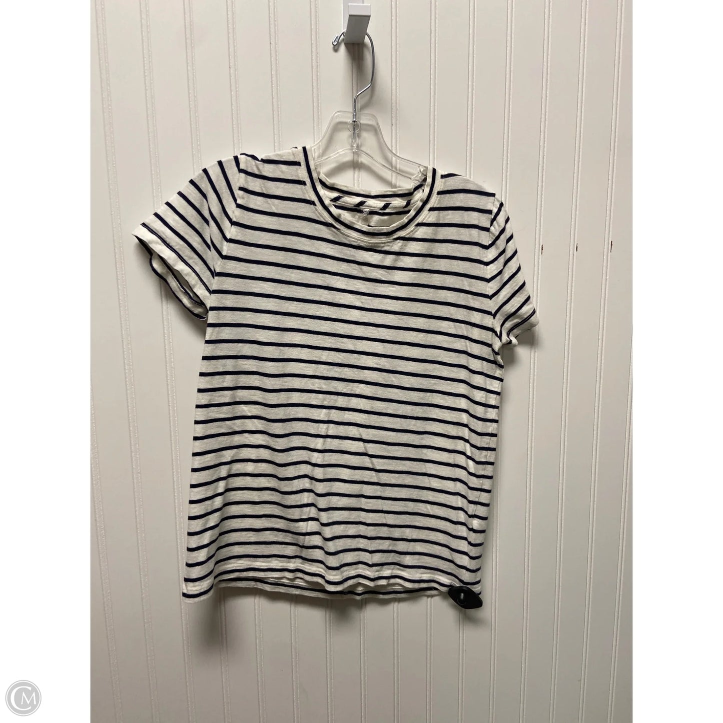 Top Short Sleeve Basic By J. Crew In Striped Pattern, Size: M