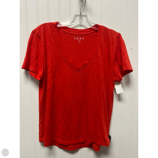 Top Short Sleeve Basic By Loft In Orange, Size: M